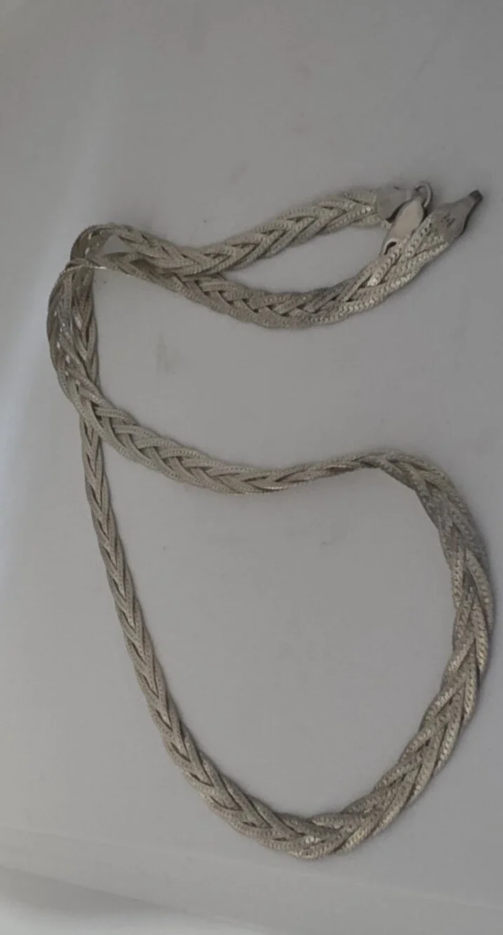 .925 SS Italian Herringbone  Braided Rapunzel Chain